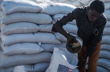 Un homme partageant de la nourriture apportée par l’USAID près de la frontière éthiopienne à Gedaref, dans l’est du Soudan, le 2 décembre 2020   –  
Copyright © africanews
YASUYOSHI CHIBA/AFP or licensors