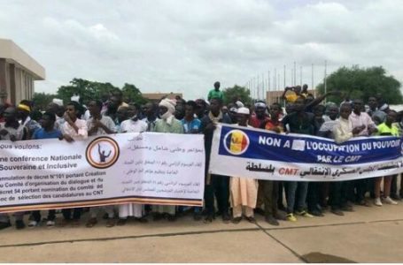 Marche, à Ndjamena, à l’appel de la coalition Wakit Tama, pour un changement de cap de la Transition, au Tchad, le 7 août 2021. © Madjiasra Nako/RFI