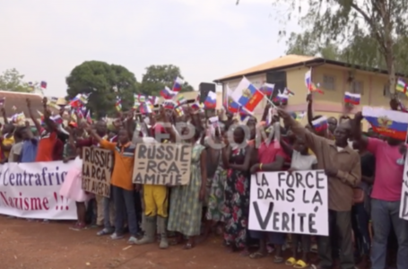 Manifestation pro-Russie à Bangui, le 5 mars 2022.